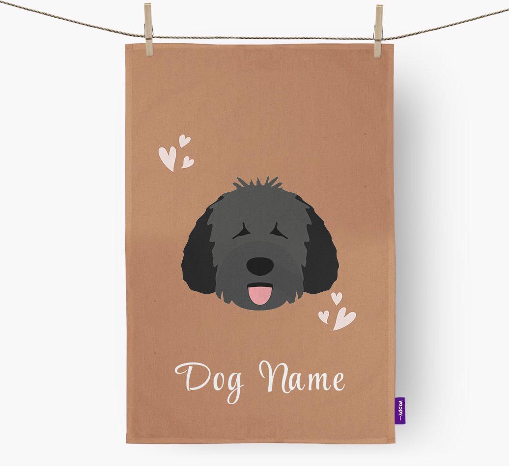 'Hearts' - Personalized {breedFullName} Dish Towel