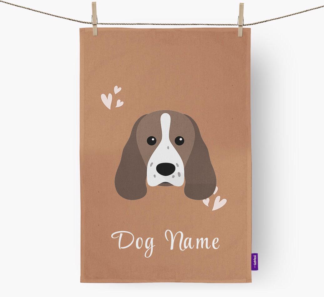 'Hearts' - Personalized {breedFullName} Dish Towel