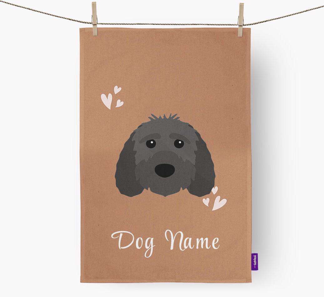 'Hearts' - Personalized {breedFullName} Dish Towel