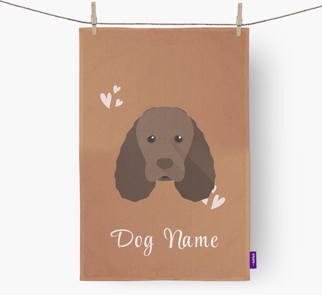 'Hearts' - Personalized {breedFullName} Dish Towel