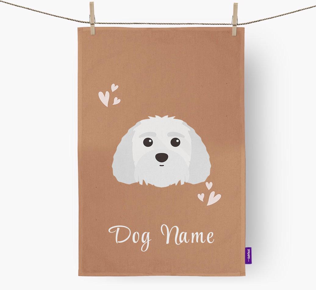 'Hearts' - Personalized {breedFullName} Dish Towel