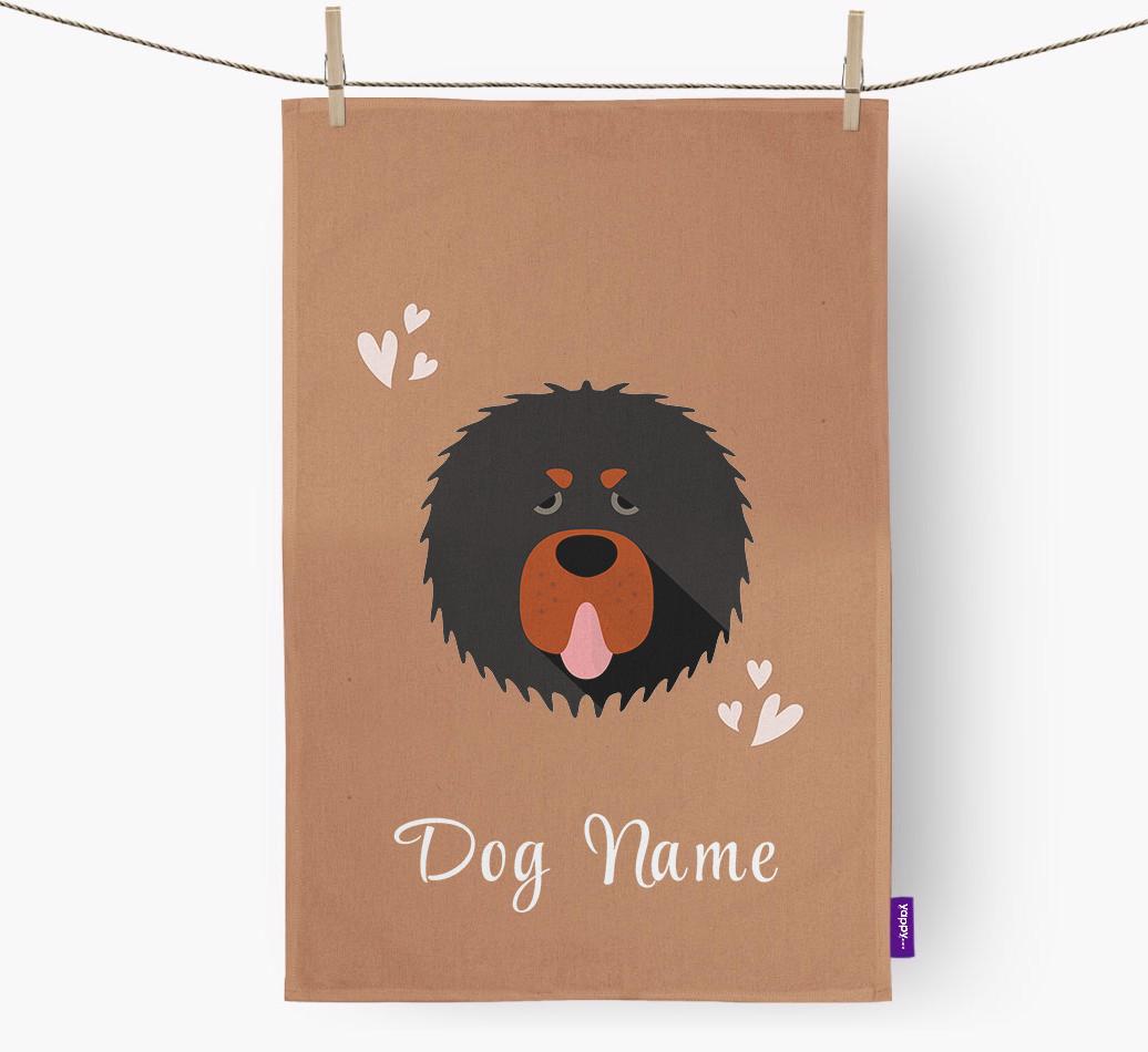 'Hearts' - Personalized {breedFullName} Dish Towel