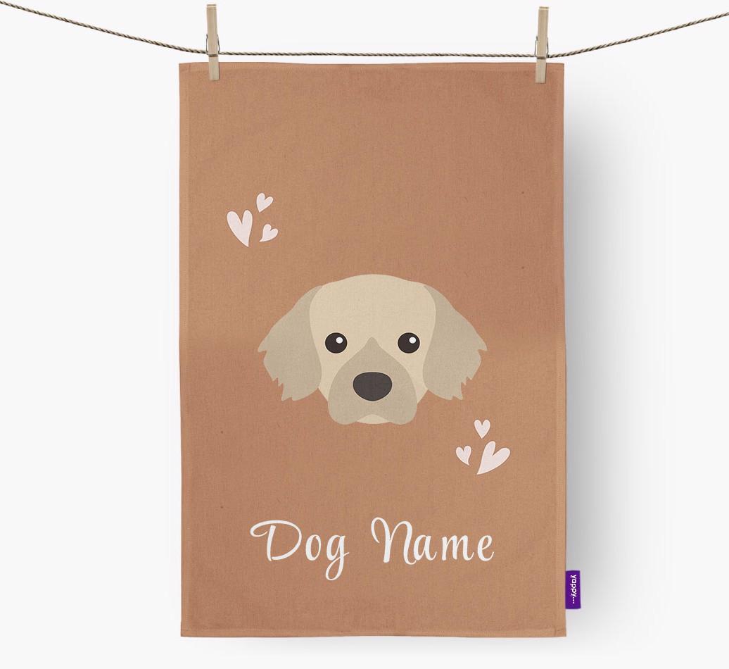 'Hearts' - Personalized {breedFullName} Dish Towel