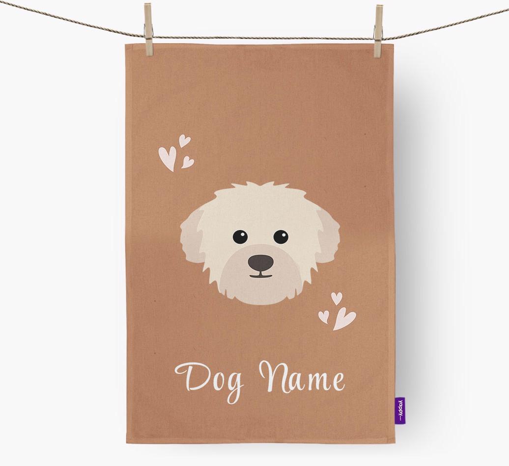 'Hearts' - Personalized {breedFullName} Dish Towel