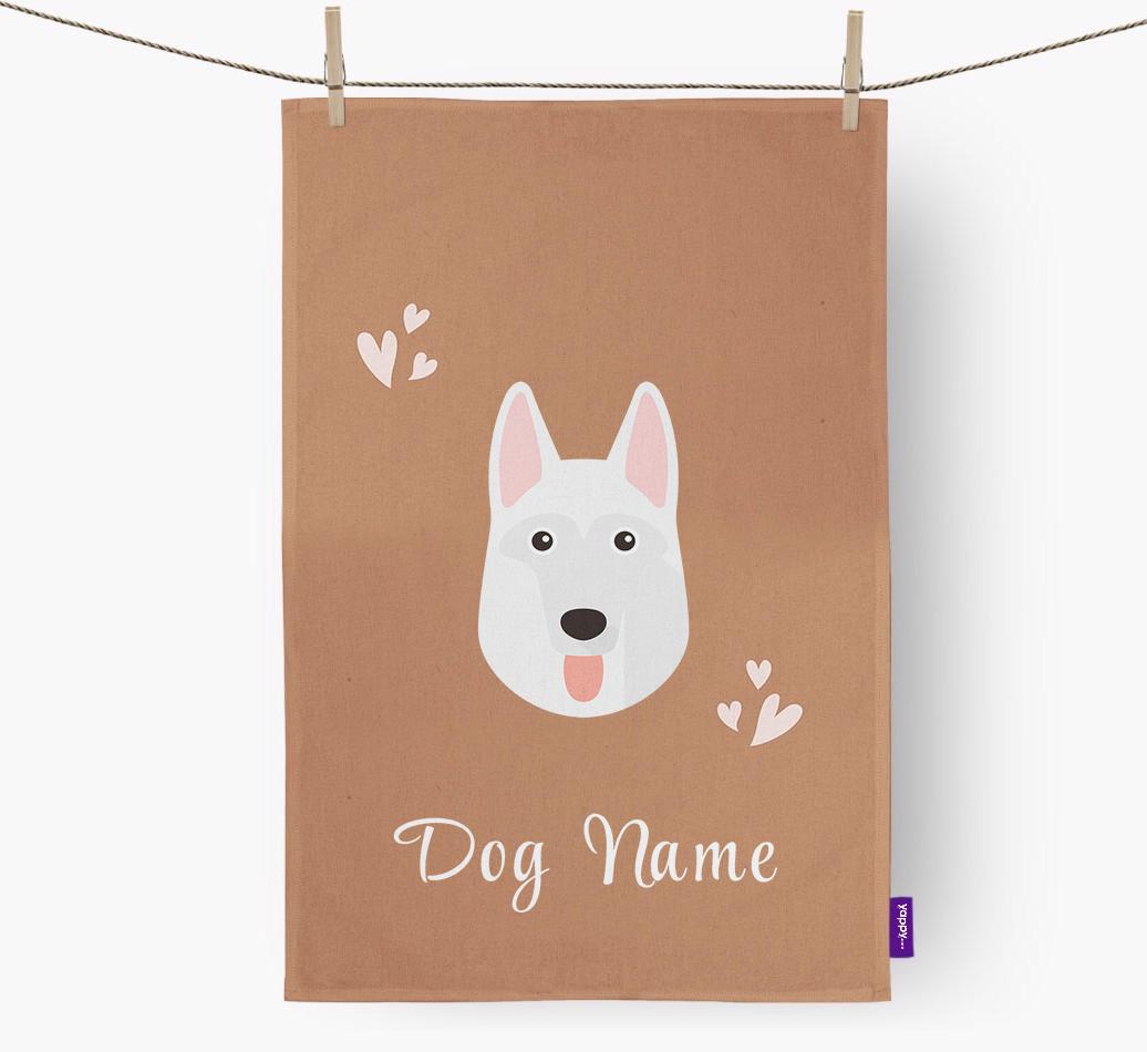 'Hearts' - Personalized {breedFullName} Dish Towel