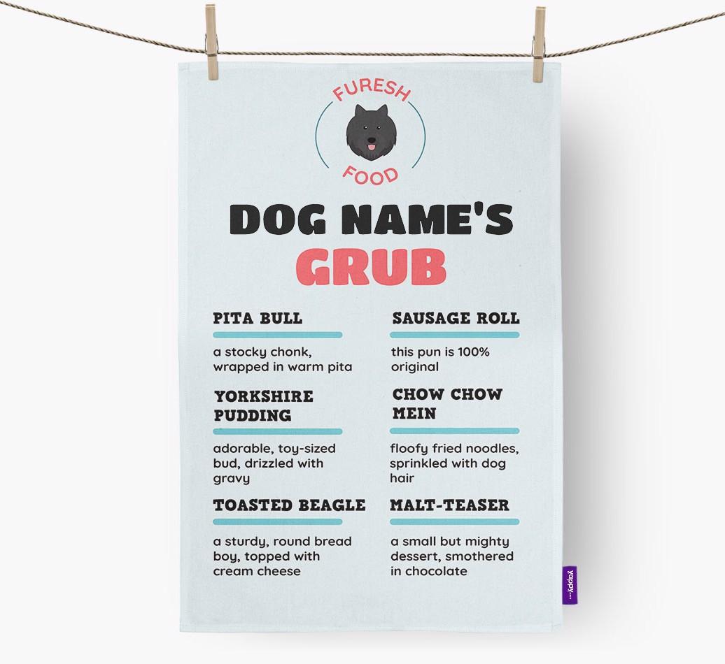 'Menu Spoof' - Personalised {breedFullName} Dish Towel