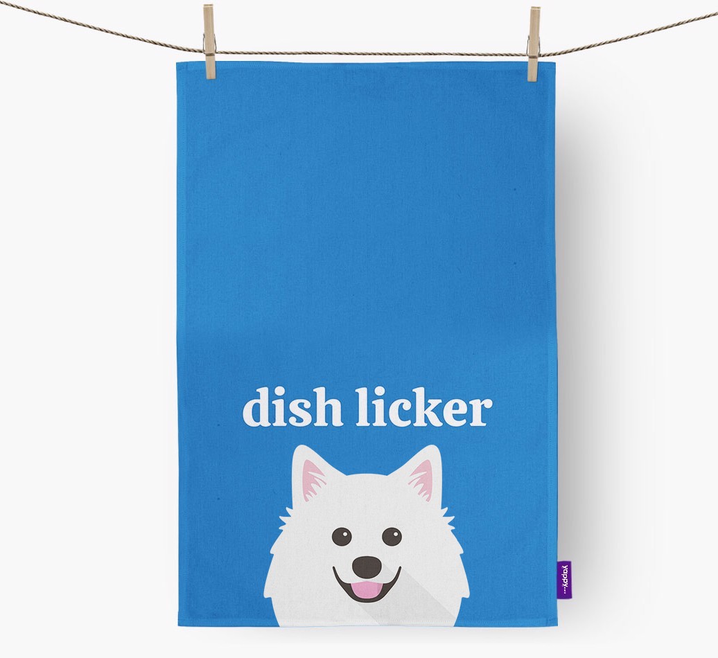 'Dish Licker' - Personalised {breedFullName} Tea Towel