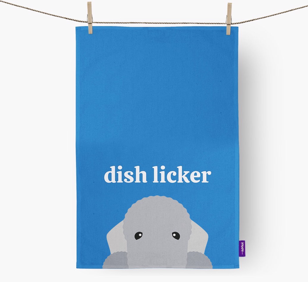 'Dish Licker' - Personalised {breedFullName} Tea Towel