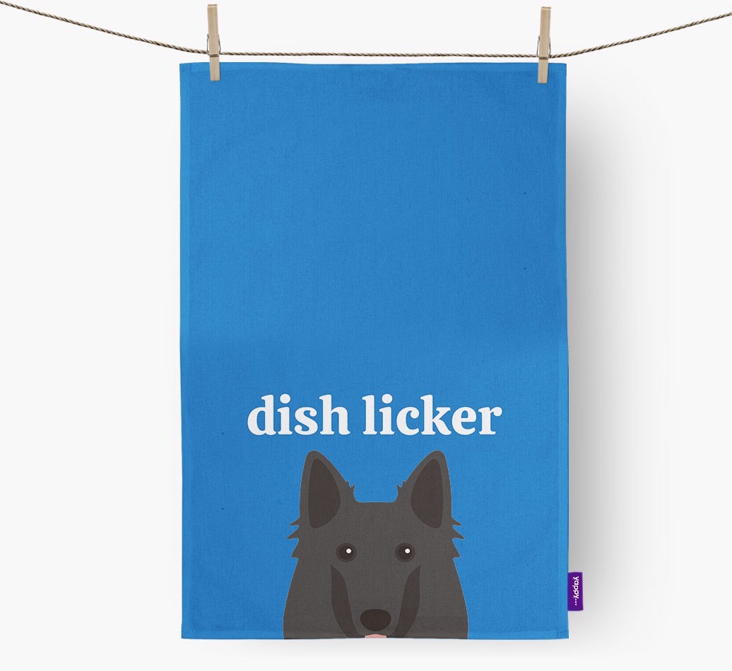 'Dish Licker' - Personalized {breedFullName} Dish Towel