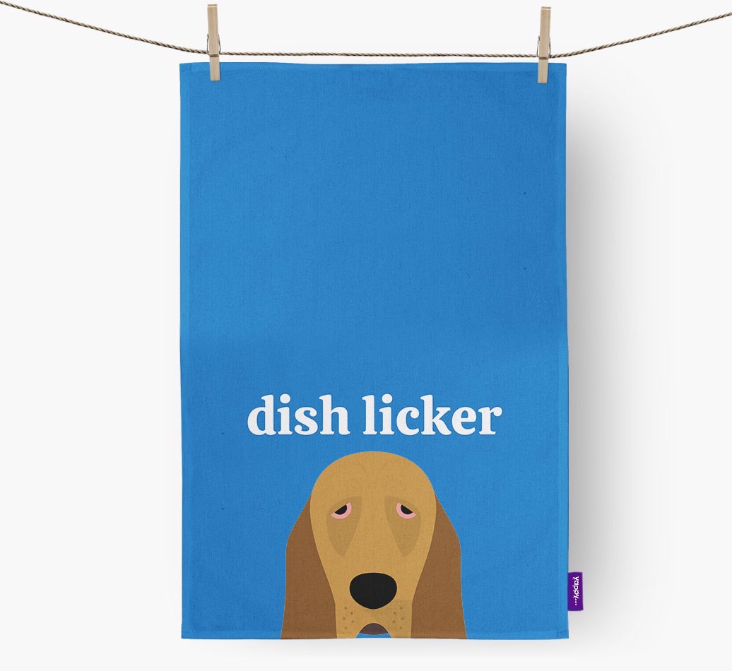 'Dish Licker' - Personalised {breedFullName} Tea Towel