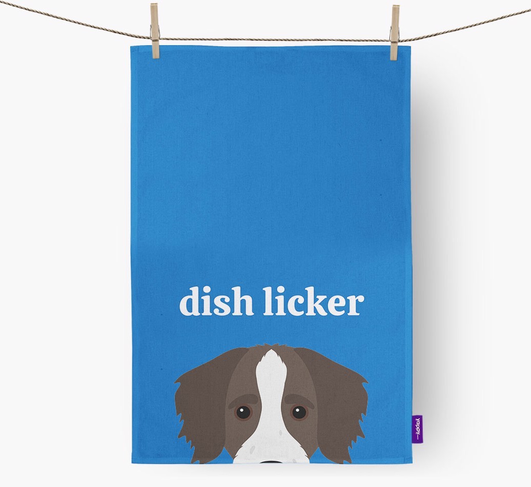 'Dish Licker' - Personalised {breedFullName} Tea Towel