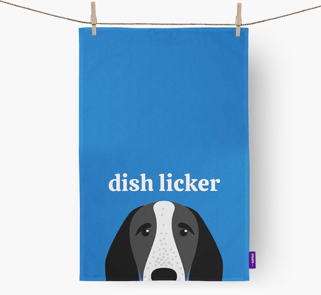 'Dish Licker' - Personalised {breedFullName} Tea Towel