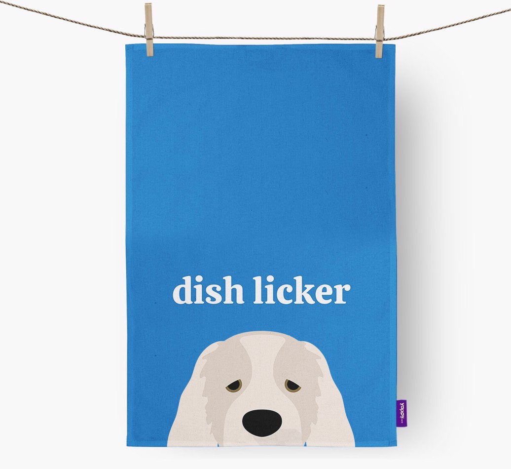 'Dish Licker' - Personalized {breedFullName} Dish Towel