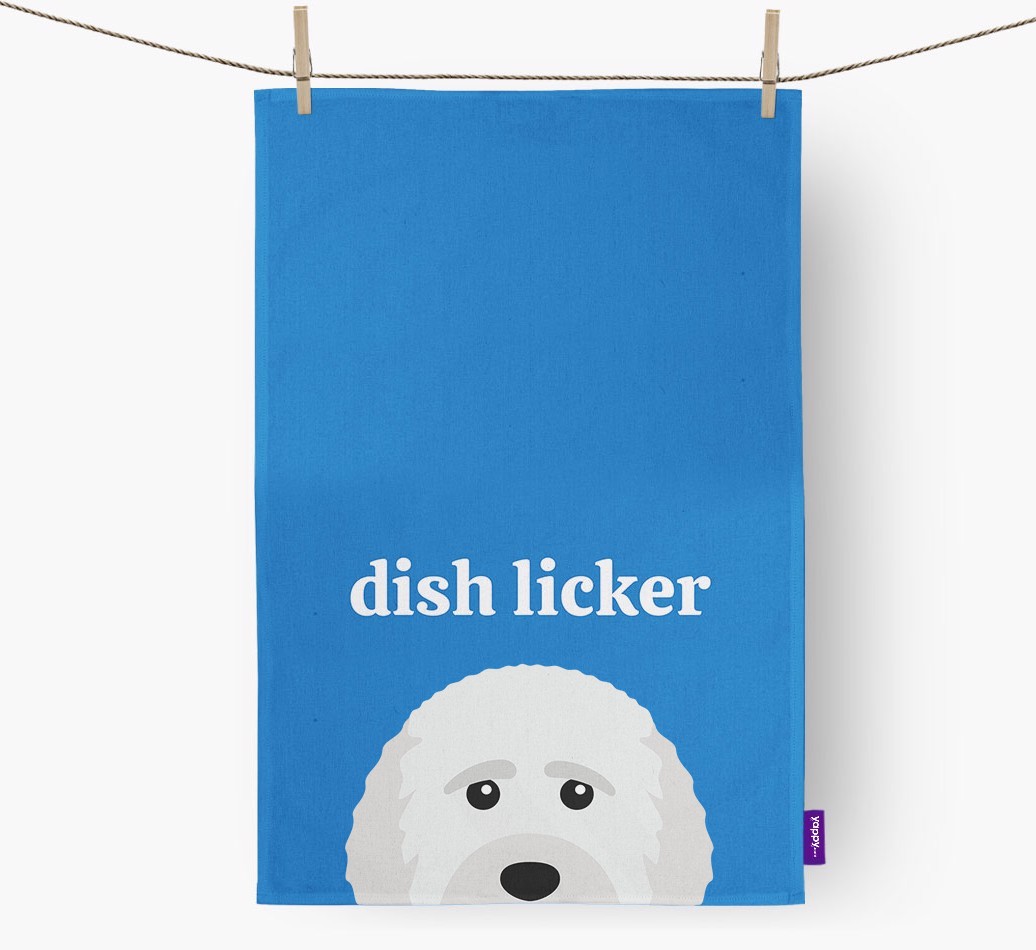 'Dish Licker' - Personalized {breedFullName} Dish Towel