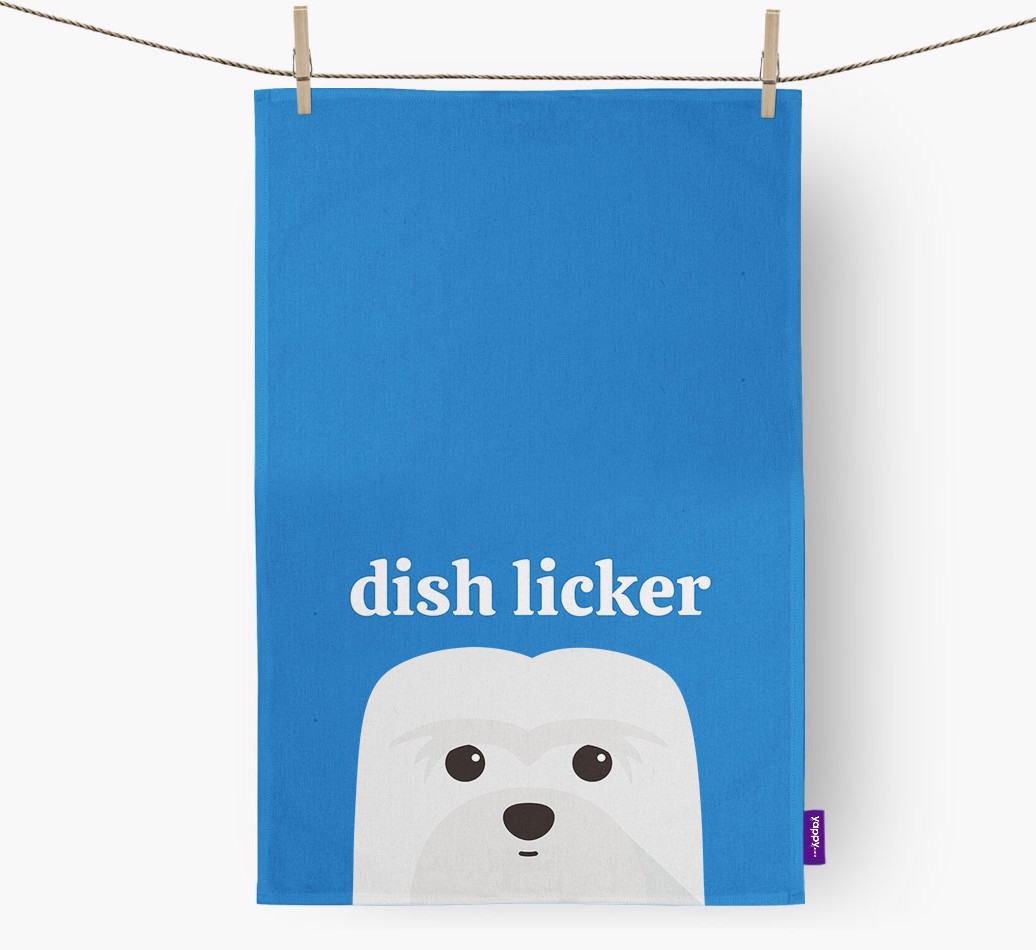 'Dish Licker' - Personalized {breedFullName} Dish Towel