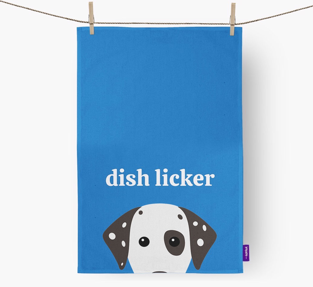 'Dish Licker' - Personalised {breedFullName} Tea Towel