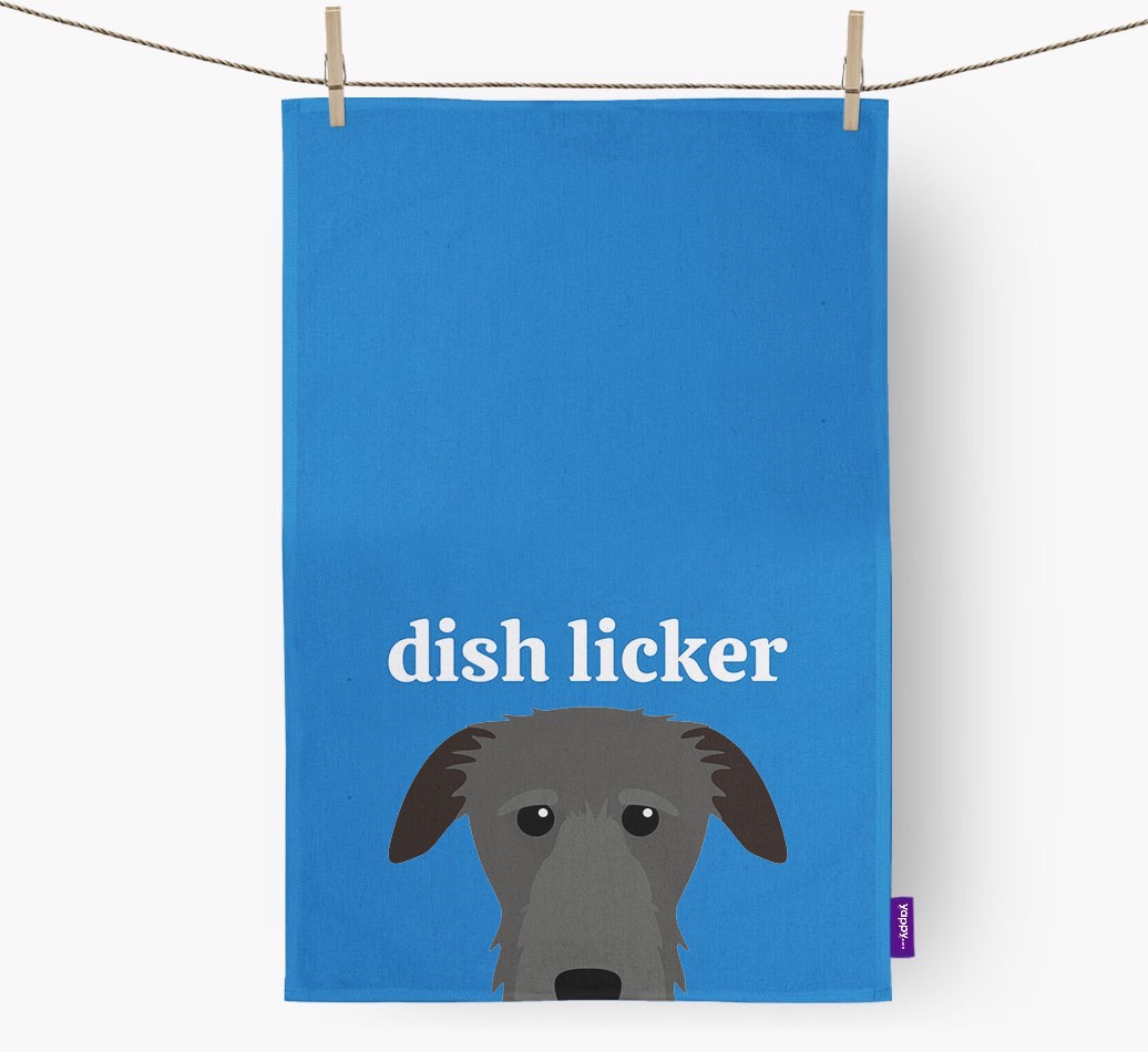 'Dish Licker' - Personalized {breedFullName} Dish Towel