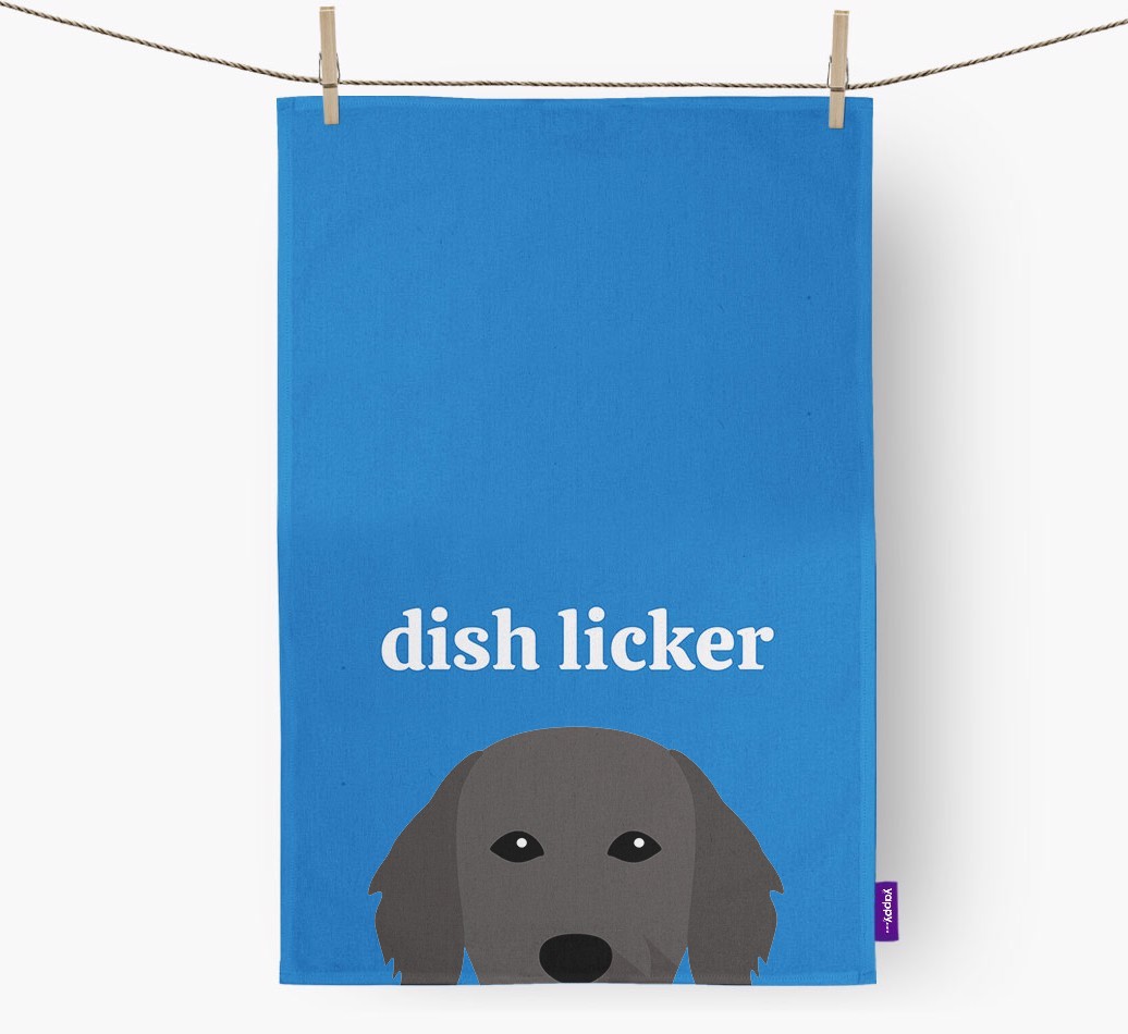 'Dish Licker' - Personalised {breedFullName} Tea Towel