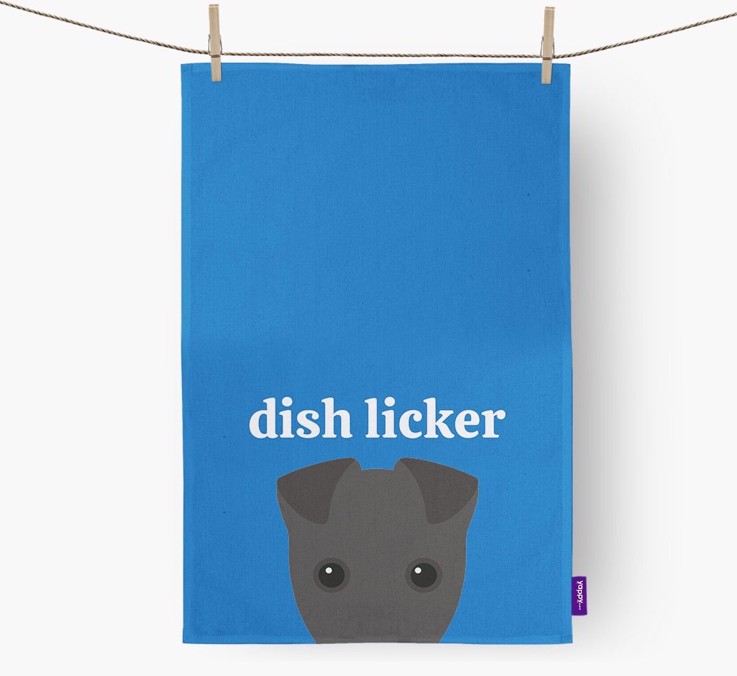 'Dish Licker' - Personalized {breedFullName} Dish Towel