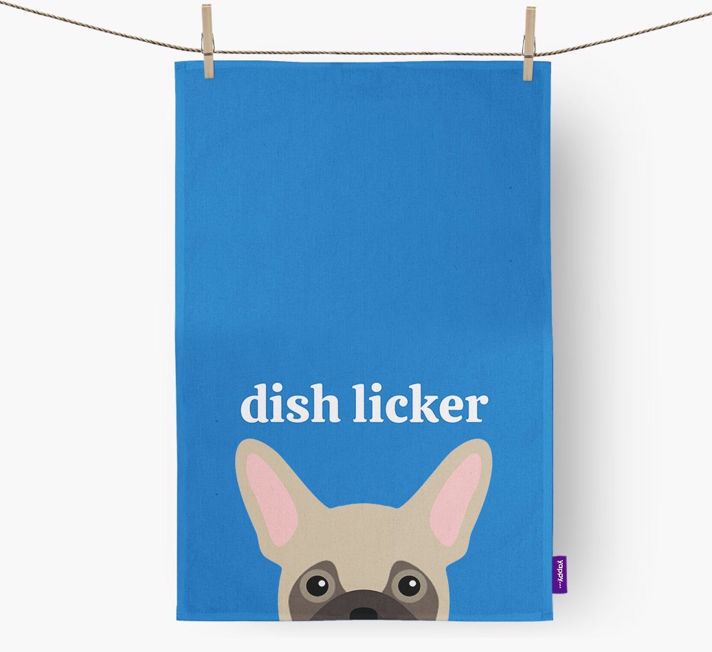 'Dish Licker' - Personalised {breedFullName} Tea Towel