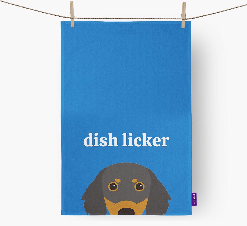 'Dish Licker' - Personalized {breedFullName} Dish Towel