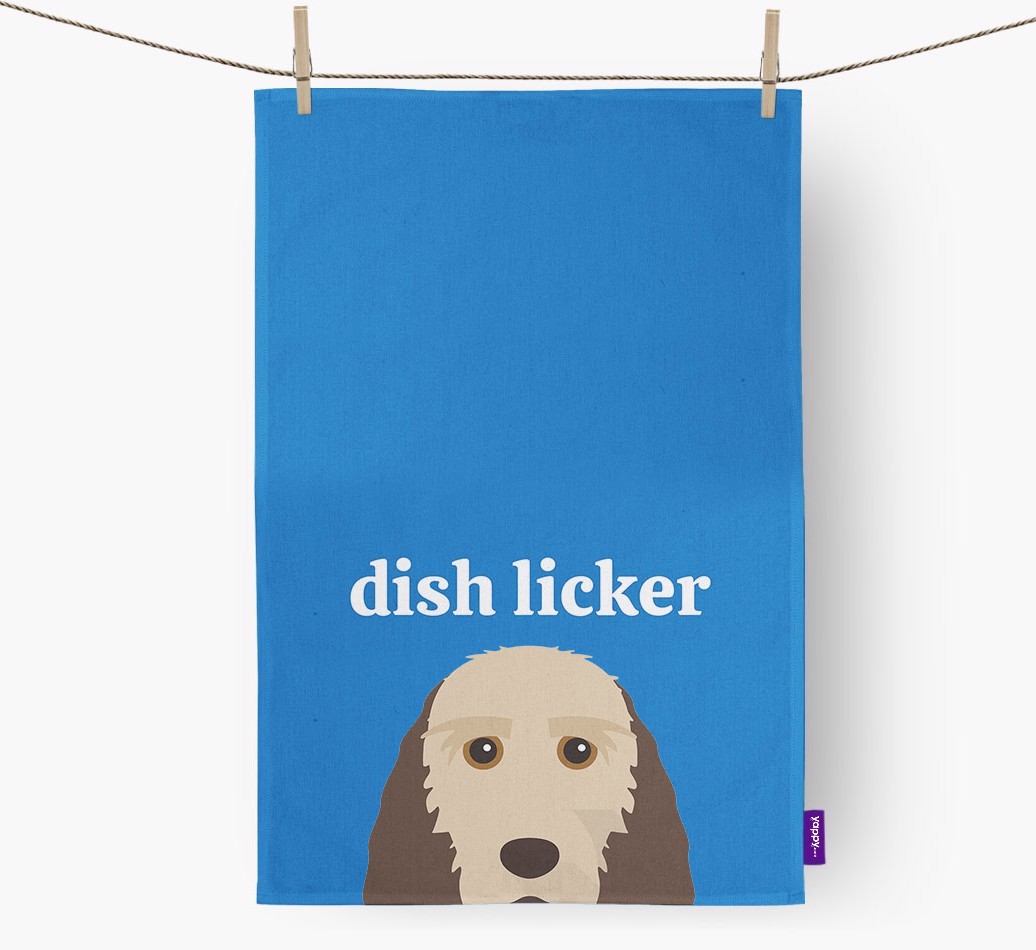 'Dish Licker' - Personalised {breedFullName} Tea Towel