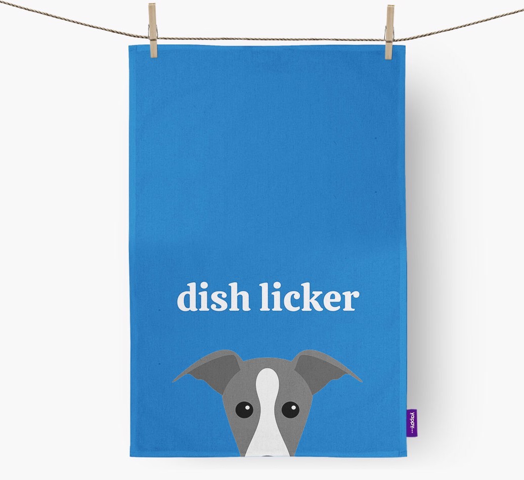 'Dish Licker' - Personalised {breedFullName} Tea Towel