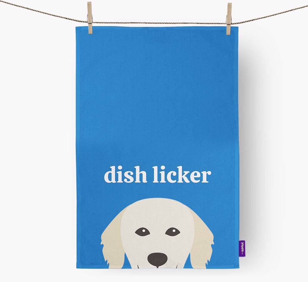 'Dish Licker' - Personalised {breedFullName} Tea Towel
