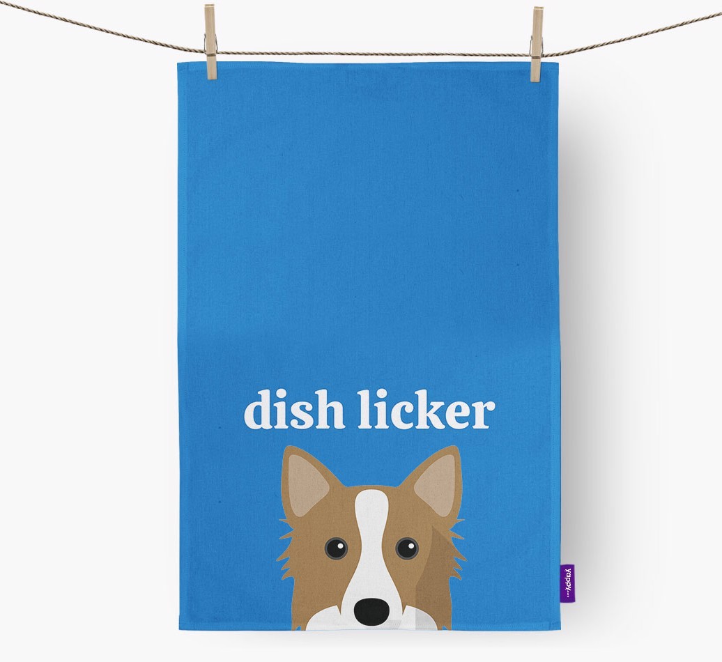 'Dish Licker' - Personalised {breedFullName} Tea Towel