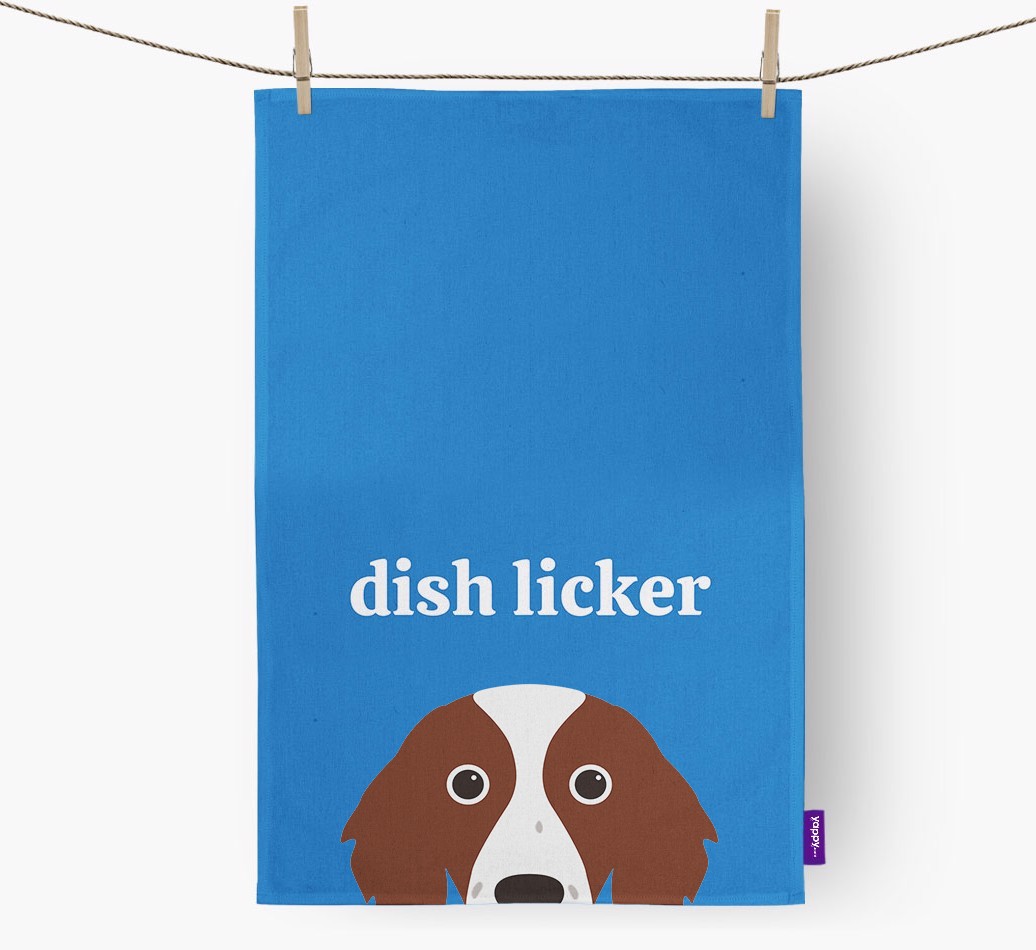 'Dish Licker' - Personalised {breedFullName} Tea Towel