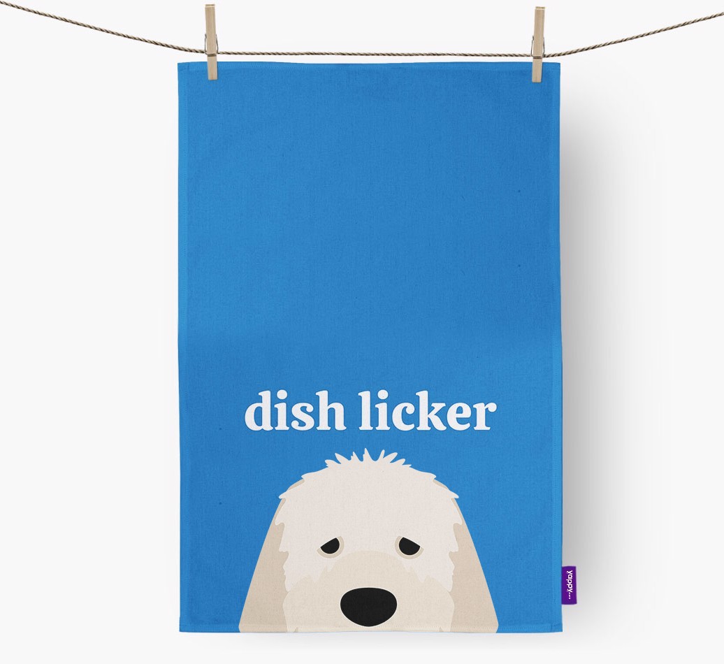 'Dish Licker' - Personalised {breedFullName} Tea Towel