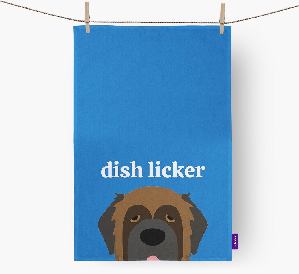 'Dish Licker' - Personalised {breedFullName} Tea Towel