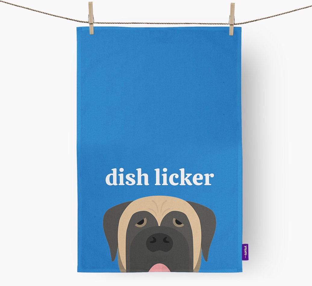'Dish Licker' - Personalised {breedFullName} Tea Towel