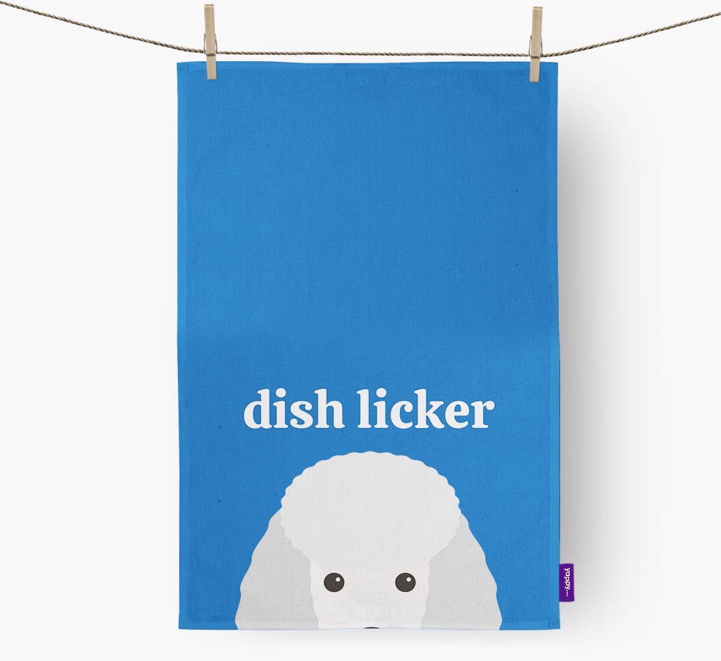 'Dish Licker' - Personalised {breedFullName} Tea Towel