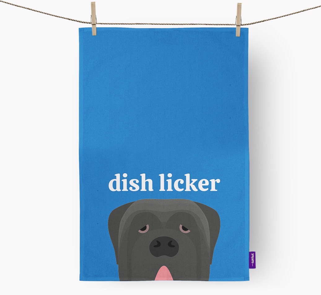 'Dish Licker' - Personalized {breedFullName} Dish Towel