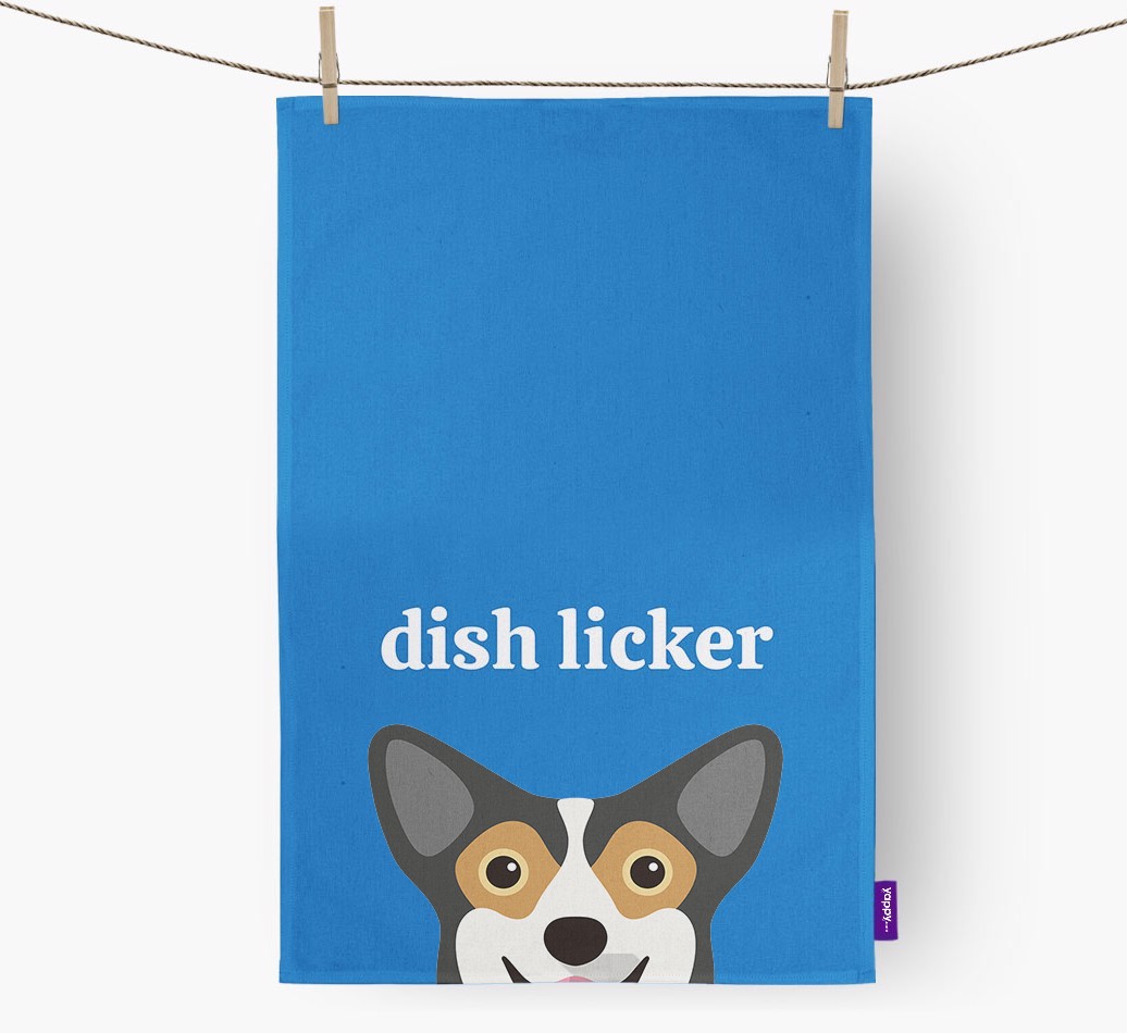 'Dish Licker' - Personalized {breedFullName} Dish Towel