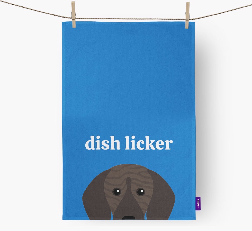 'Dish Licker' - Personalised {breedFullName} Tea Towel