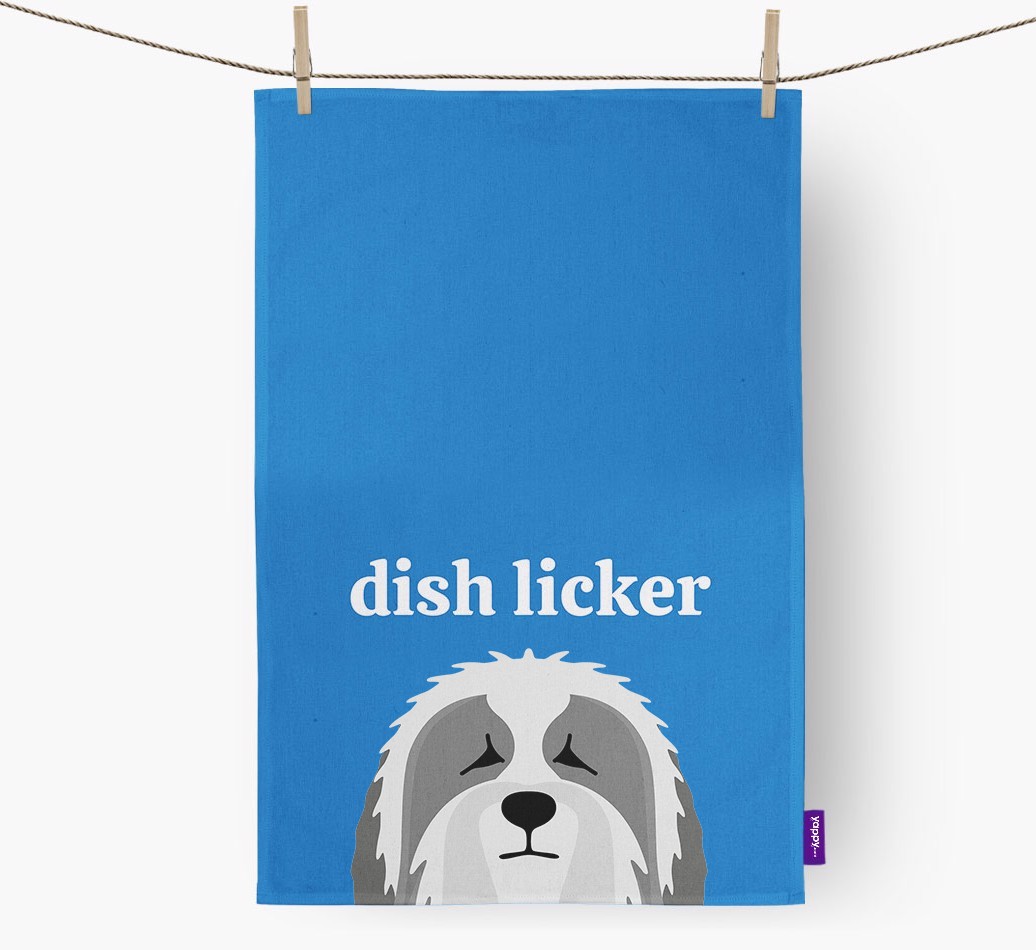 'Dish Licker' - Personalised {breedFullName} Tea Towel