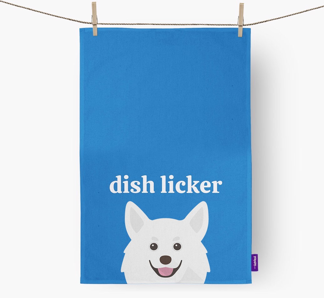 'Dish Licker' - Personalised {breedFullName} Tea Towel