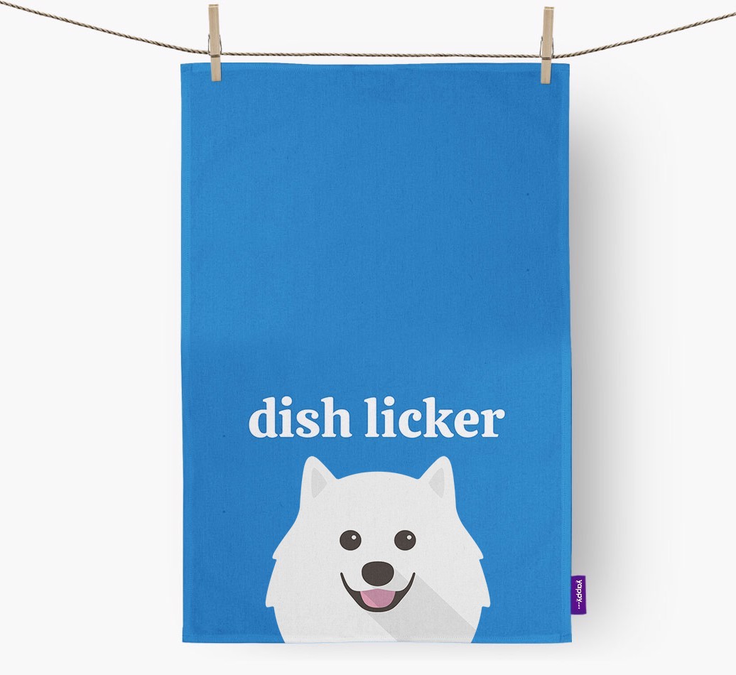 'Dish Licker' - Personalised {breedFullName} Tea Towel