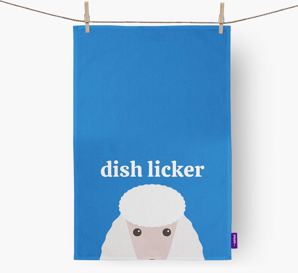 'Dish Licker' - Personalised {breedFullName} Tea Towel