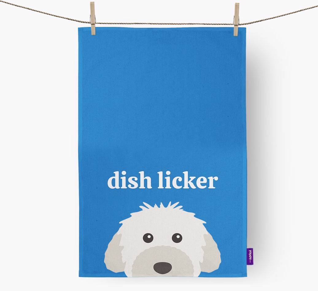 'Dish Licker' - Personalised {breedFullName} Tea Towel