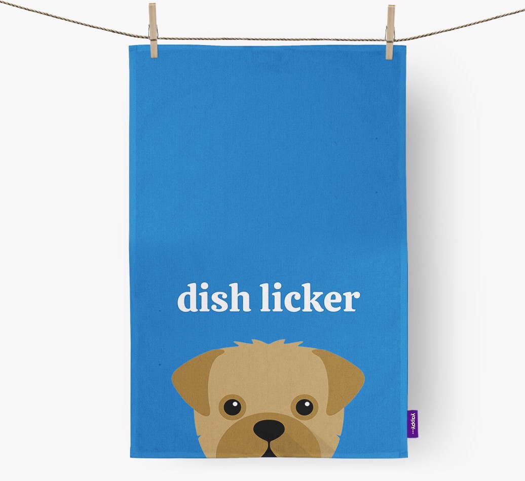 'Dish Licker' - Personalised {breedFullName} Tea Towel