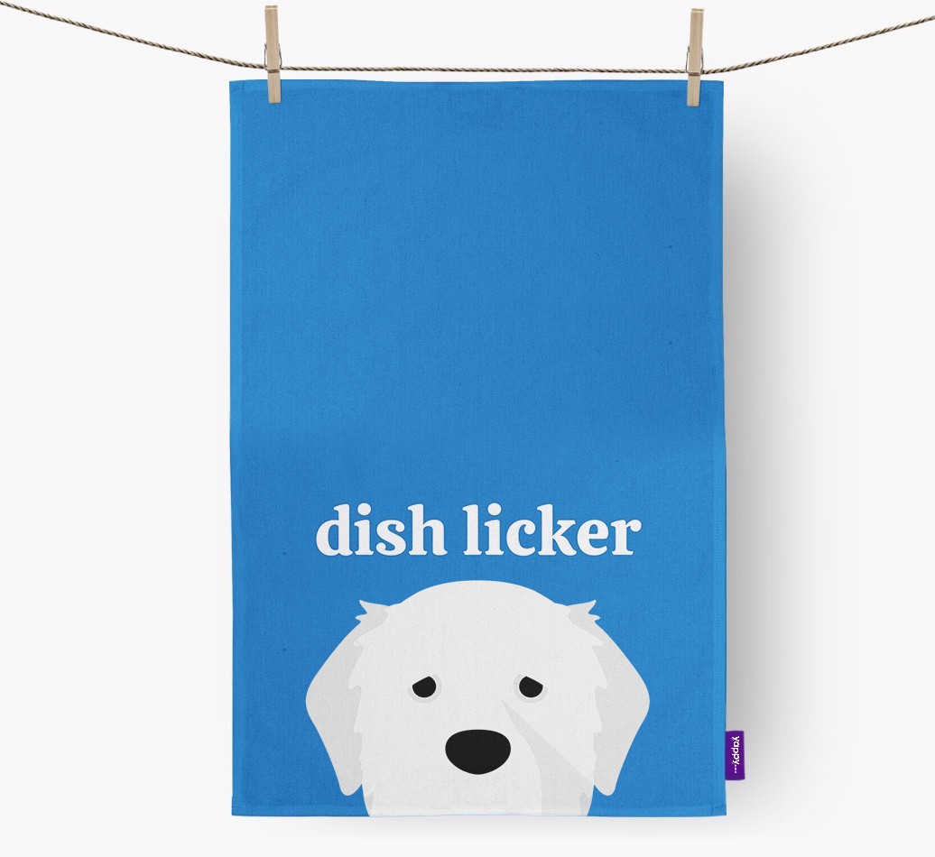 'Dish Licker' - Personalised {breedFullName} Tea Towel
