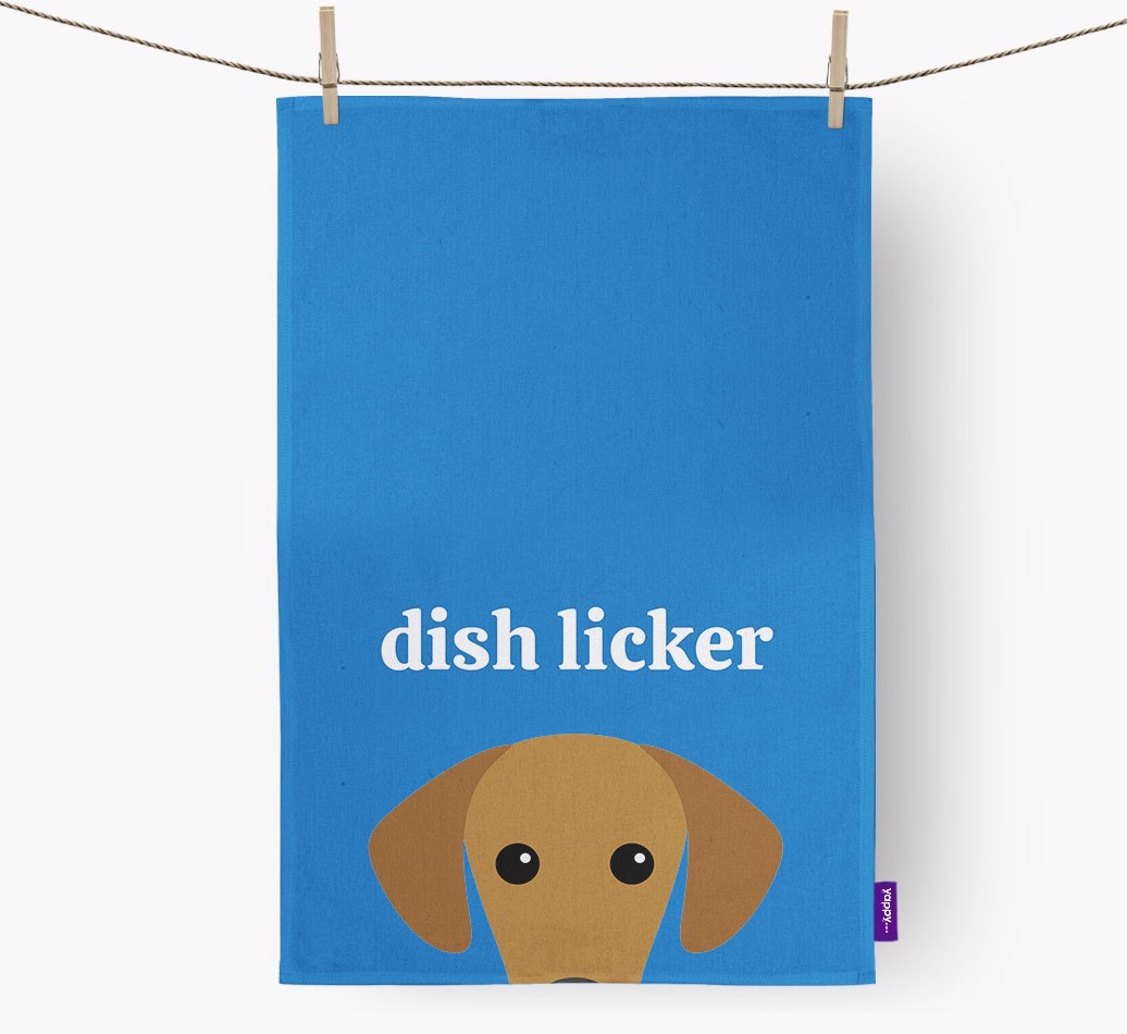 'Dish Licker' - Personalized {breedFullName} Dish Towel