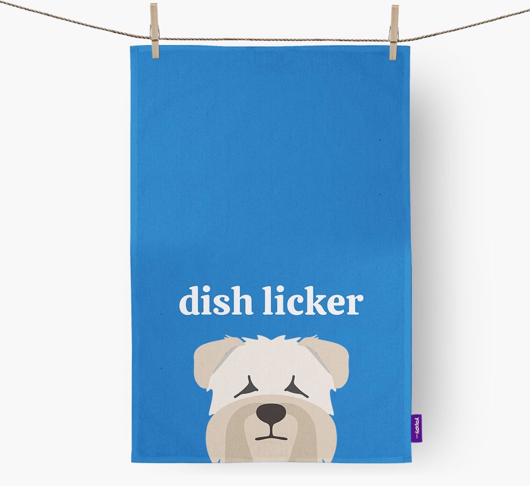 'Dish Licker' - Personalised {breedFullName} Tea Towel