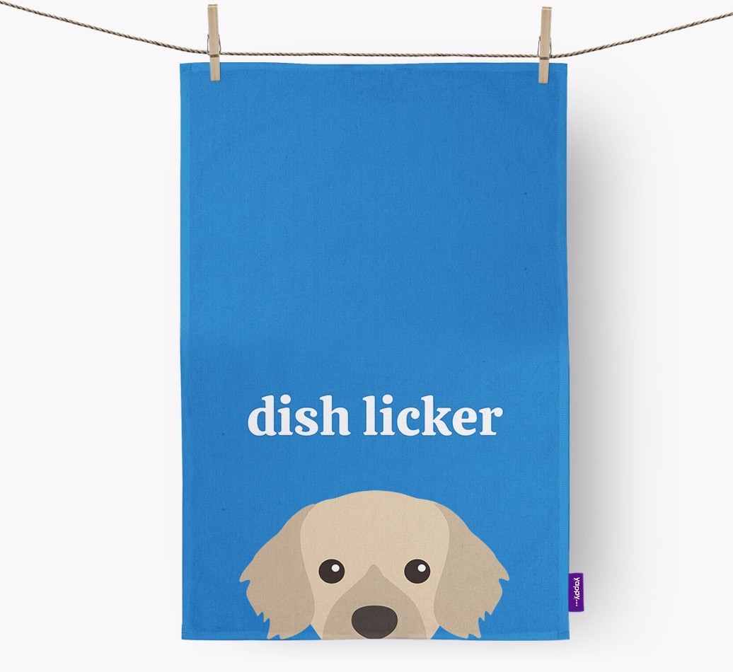 'Dish Licker' - Personalized {breedFullName} Dish Towel