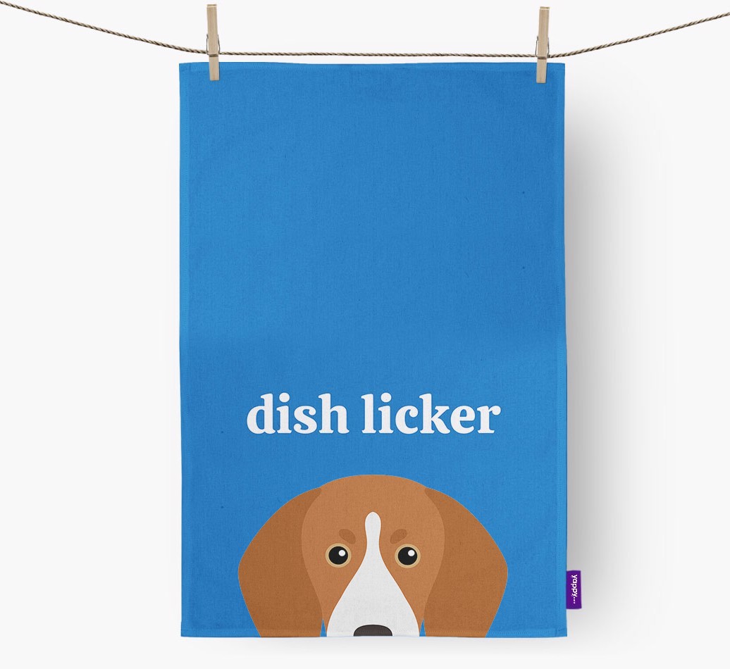 'Dish Licker' - Personalized {breedFullName} Dish Towel