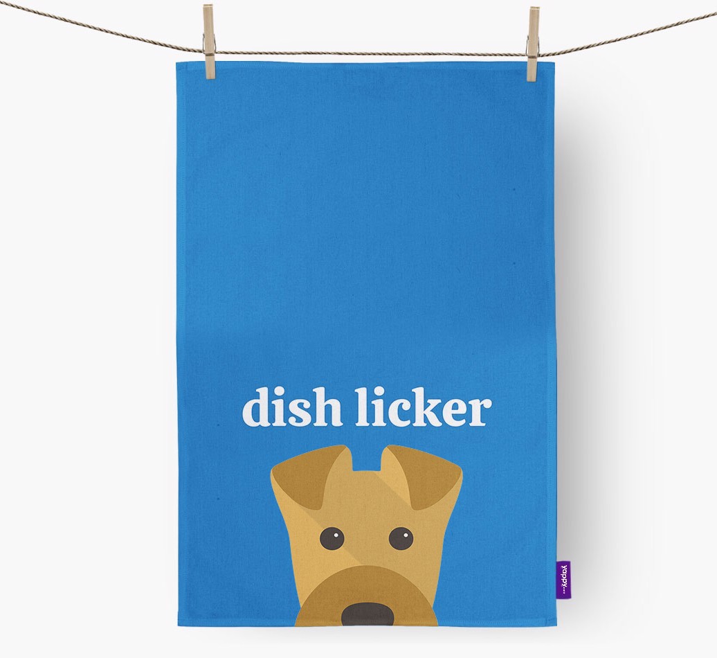 'Dish Licker' - Personalised {breedFullName} Tea Towel
