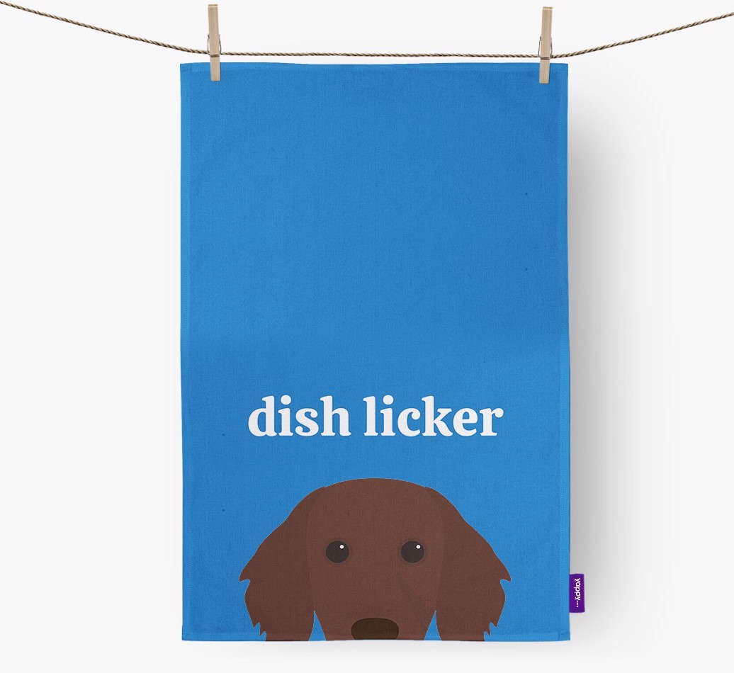 'Dish Licker' - Personalised {breedFullName} Tea Towel